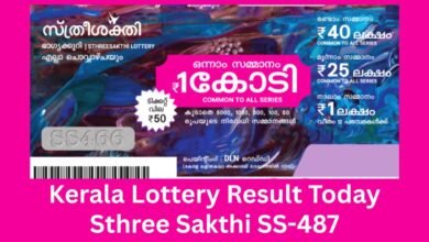 Kerala Lottery Result Today Sthree Sakthi SS-487