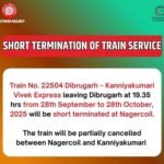 Vivek Express partial cancellation