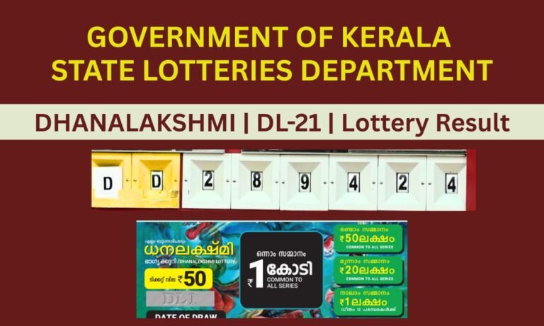Dhanalakshmi Lottery DL-21 Results Announced: Check Winning Numbers for ₹1 Crore Prize