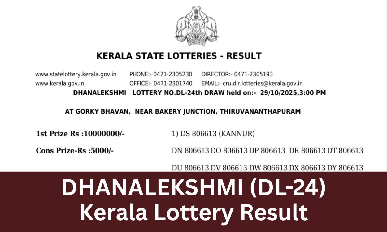 Kerala Dhanalekshmi DL-24 Lottery Result