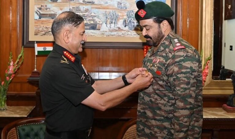 ​A Moment of Immense Pride: Army Chief General Dwivedi Honours Lt. Col. (Hony) Mohanlal with Prestigious COAS Commendation Card