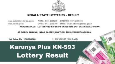 Kerala Government Lottery Result Karunya Plus KN-593