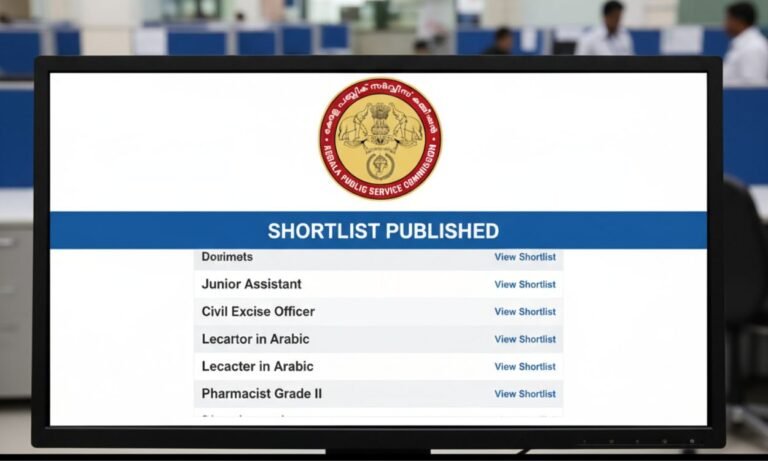 Kerala PSC Greenlights Shortlists for 18 Key Posts, Including SI, HSST, and Divisional Accountant
