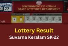 Lottery Result Suvarna Keralam SK-22