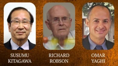 The 2025 Nobel Prize in Chemistry is awarded to Susumu Kitagawa, Richard Robson, and Omar Yaghi “for the development of metal-organic frameworks.” The new laureates are announced on Wednesday, October 8.