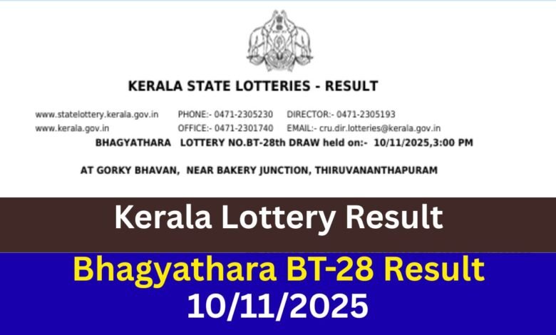 Kerala Lottery Bhagyathara BT-28 Result