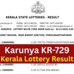 Kerala Lottery Result Karunya KR-729