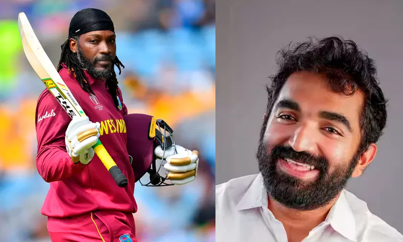 Chris Gayle Pays Floral Tribute at Oommen Chandy’s Grave in Puthuppally