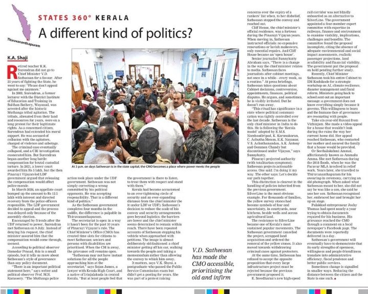 Four Months of the Satheesan Government: National Herald Highlights a ‘Different Kind of Politics’