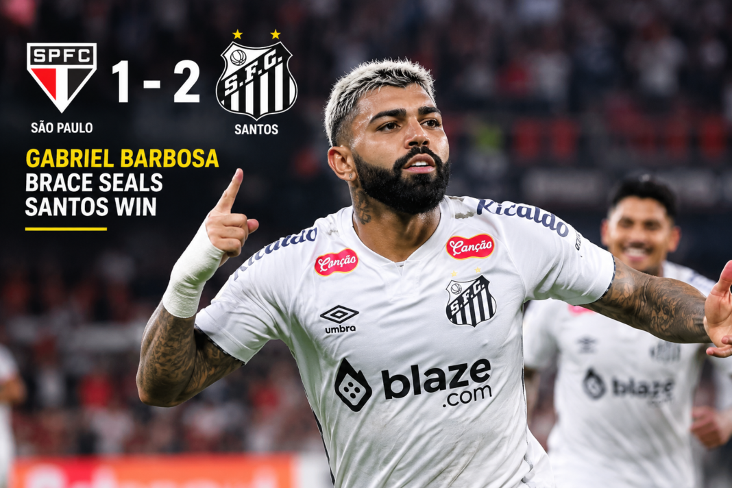 Gabigol Double Fires Santos to 2–1 Comeback Win Over São Paulo